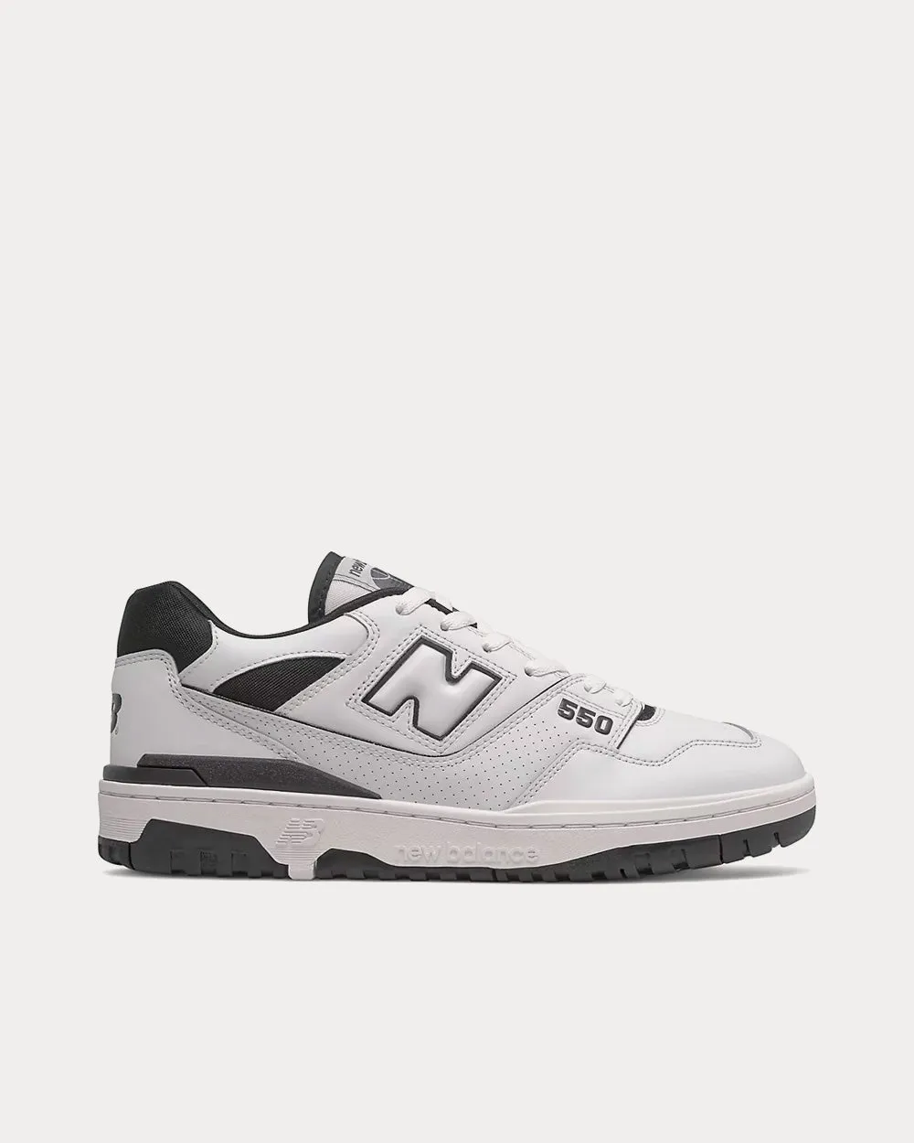 550 White with Black Low Top Sneakers