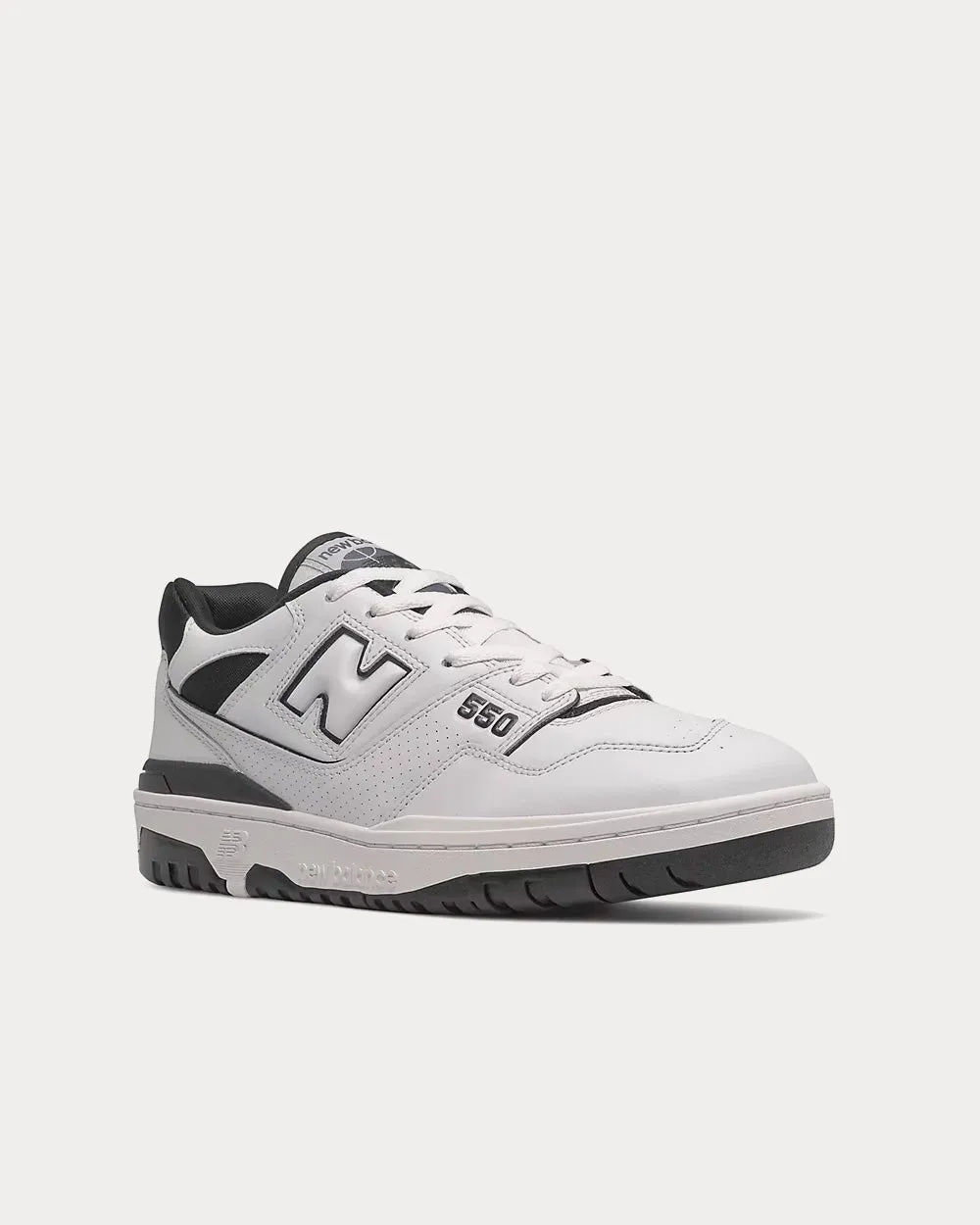 550 White with Black Low Top Sneakers