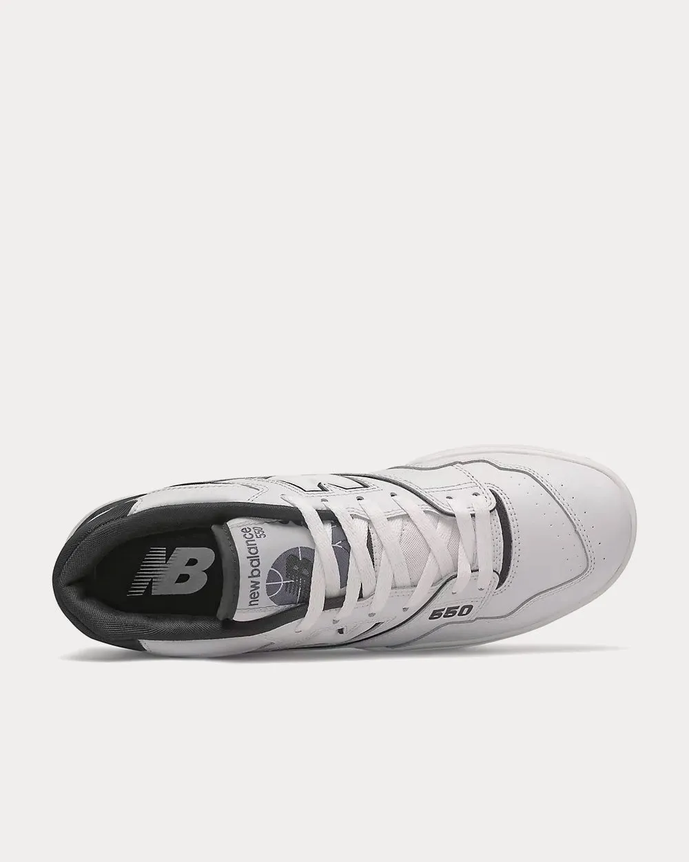 550 White with Black Low Top Sneakers