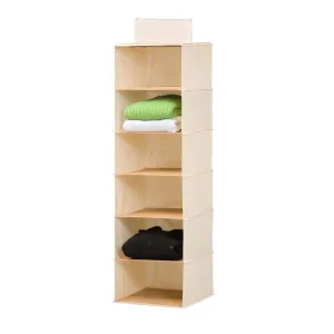 6-Shelf Hanging Closet Organizer, Canvas