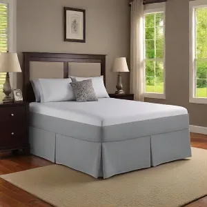 8 Inches Drop Bed Skirt Silver Solid Egyptian Cotton 1000TC