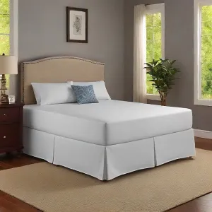 8 Inches Drop Bed Skirt White Solid Egyptian Cotton 1000TC