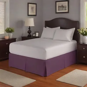 Bed Skirt 30 Inches Drop Solid Plum Egyptian Cotton