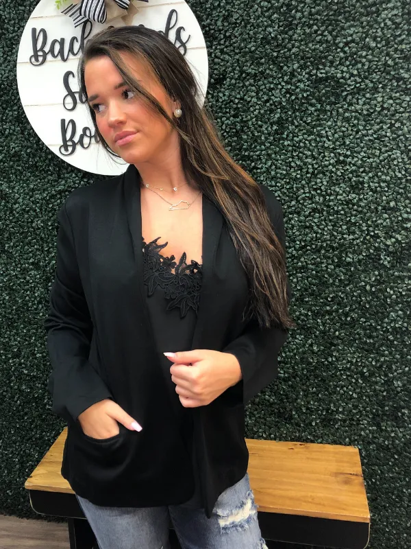 Black Lace Up Blazer