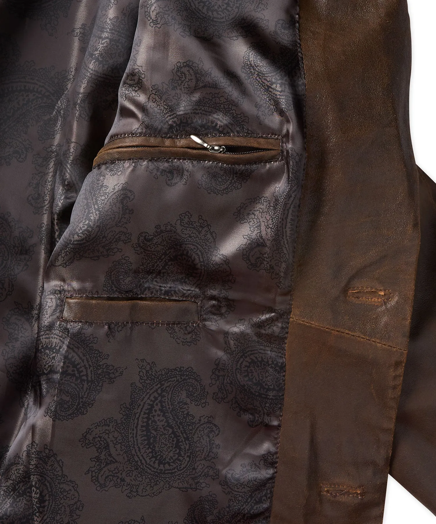 Casual Antiqued Leather Blazer