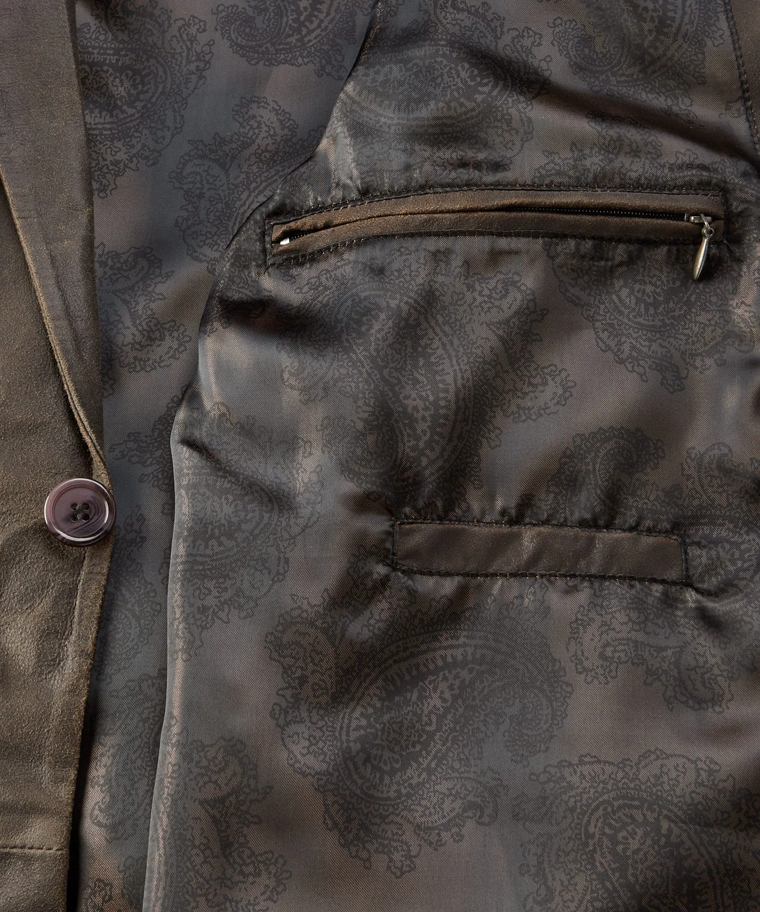 Casual Antiqued Leather Blazer