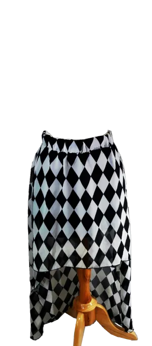 Checkered Hi-Low Skirt