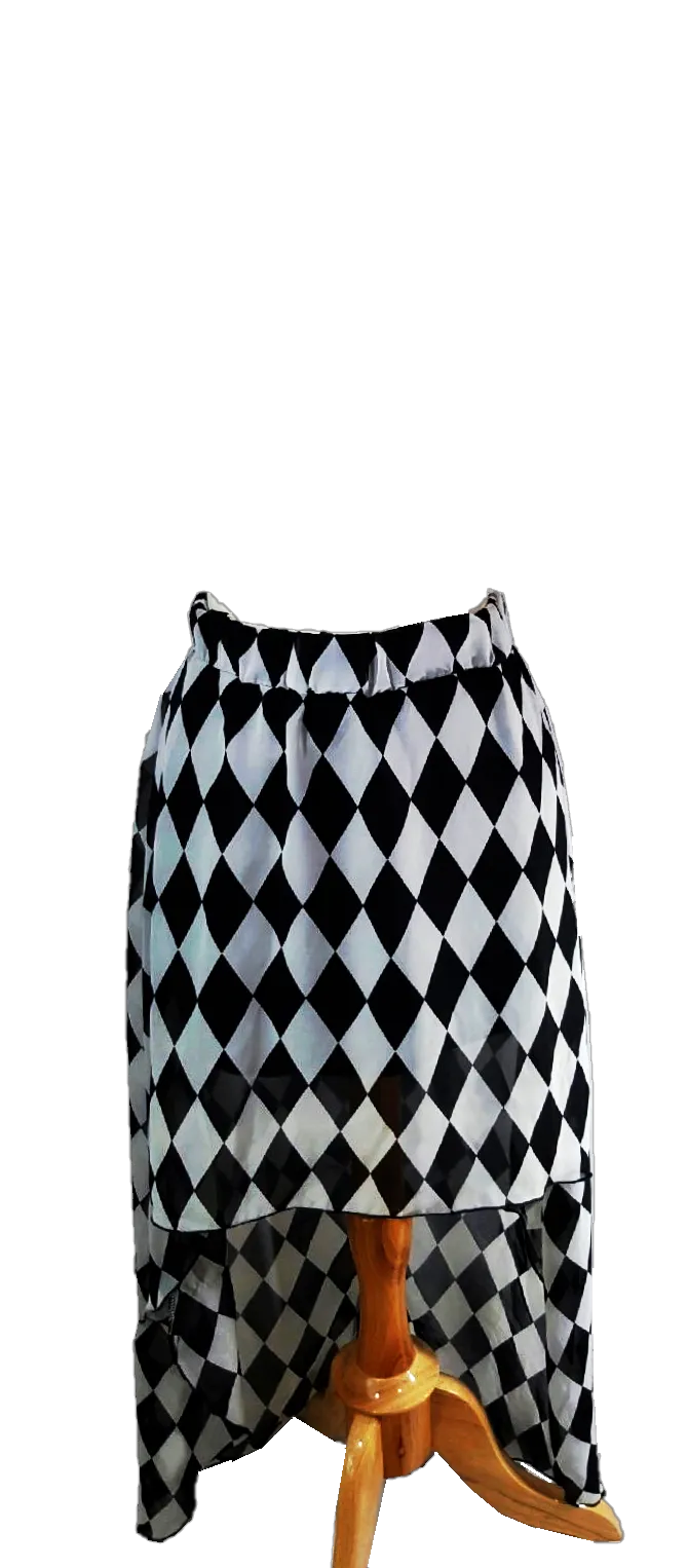 Checkered Hi-Low Skirt