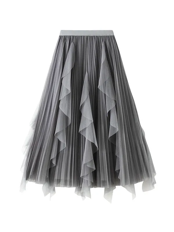 Chicmy-Original Stylish 7 Colors Falbala Gauze Skirt
