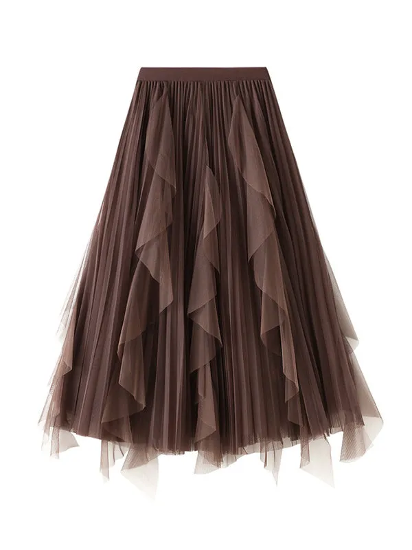 Chicmy-Original Stylish 7 Colors Falbala Gauze Skirt