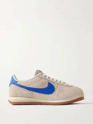 Cortez Vintage leather-trimmed brushed-suede sneakers