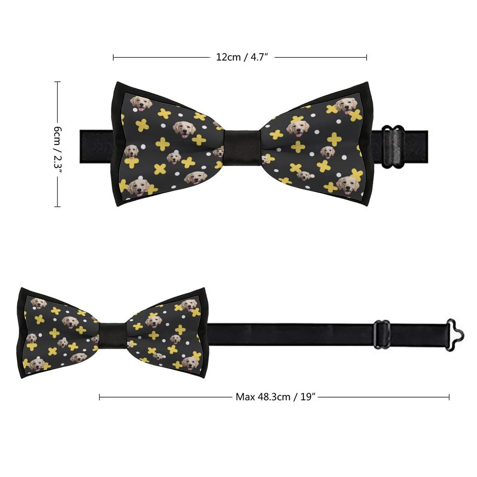 Custom Face Black&Yellow Blazers Ties Personalized Jacket Casual Coats For Men Women