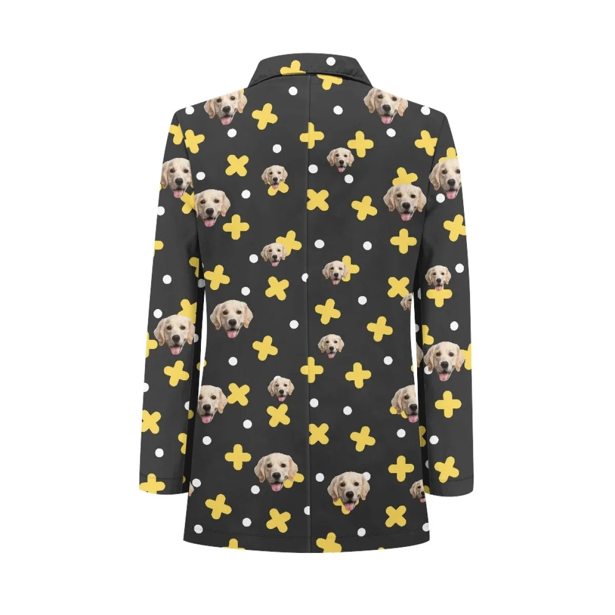 Custom Face Black&Yellow Blazers Ties Personalized Jacket Casual Coats For Men Women