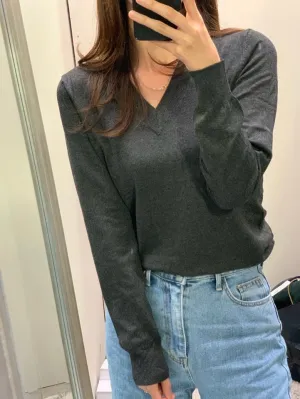 Jobber Thick Neckline Pull Over Sweater Charcoal Gray SW645
