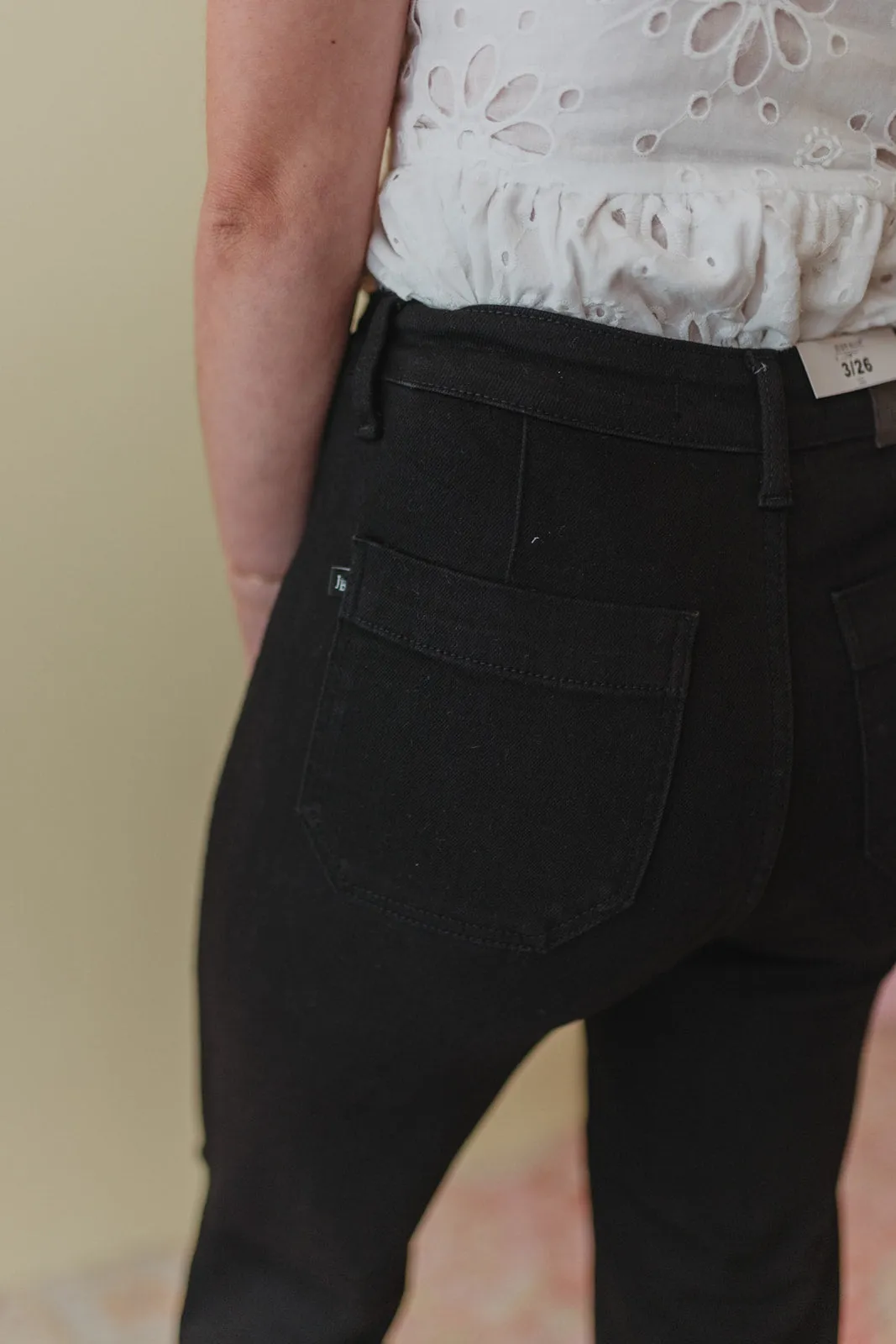 Judy Blue Black High Waisted Patch Pocket Straight Jean