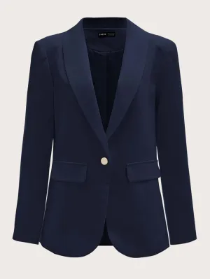 LUNE Shawl Collar Single Button Blazer