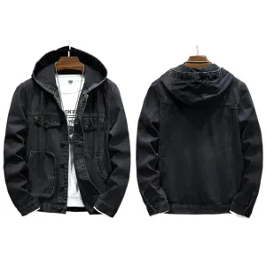 Men's Casual Denim Hooded Jacket – A Versatile Streetwear Classic