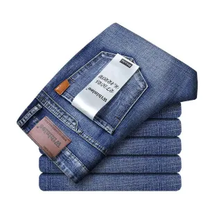 Men's Casual Elastic Jeans: Classic Versatile Denim Pants