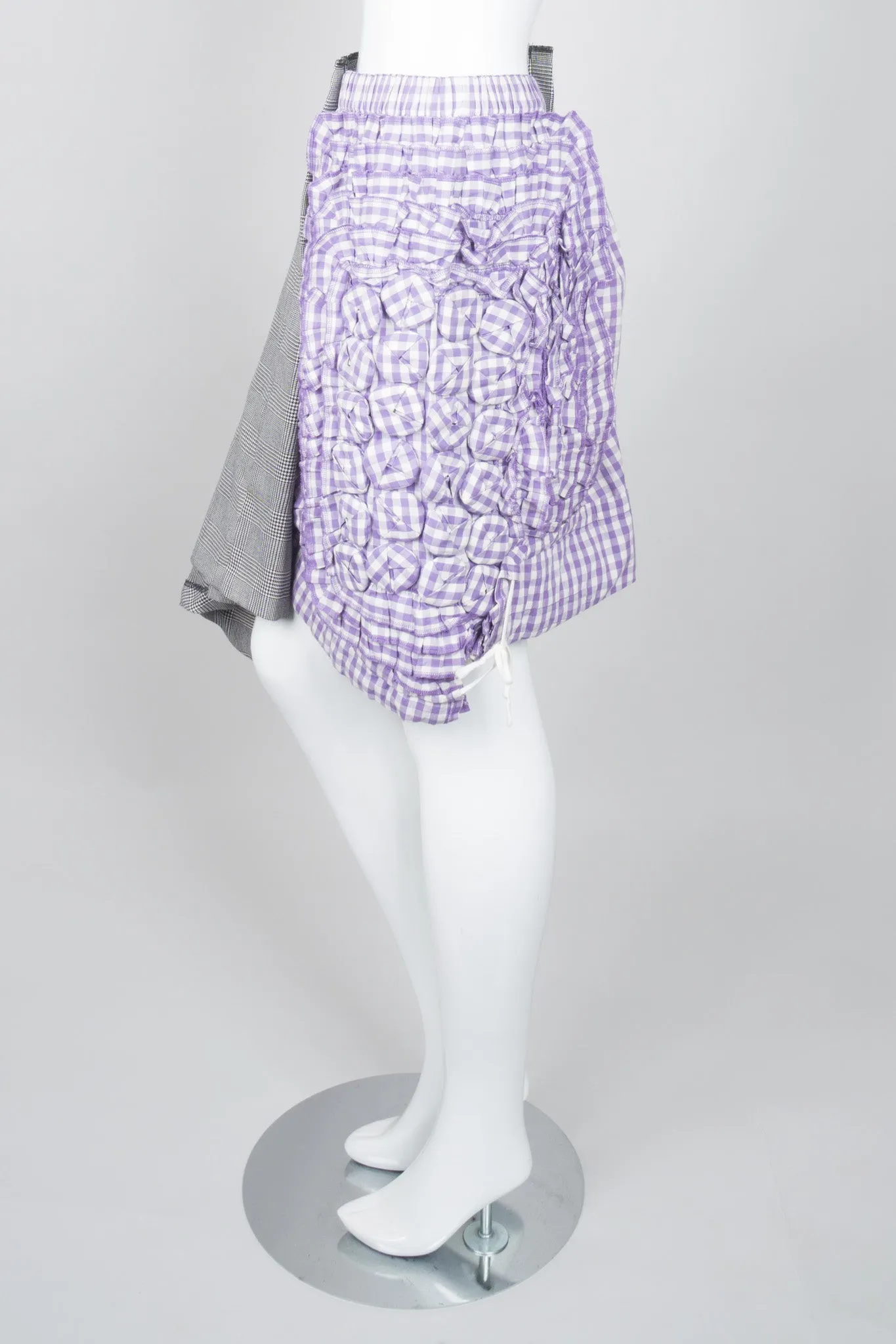 Mixed Media Gingham Skirt