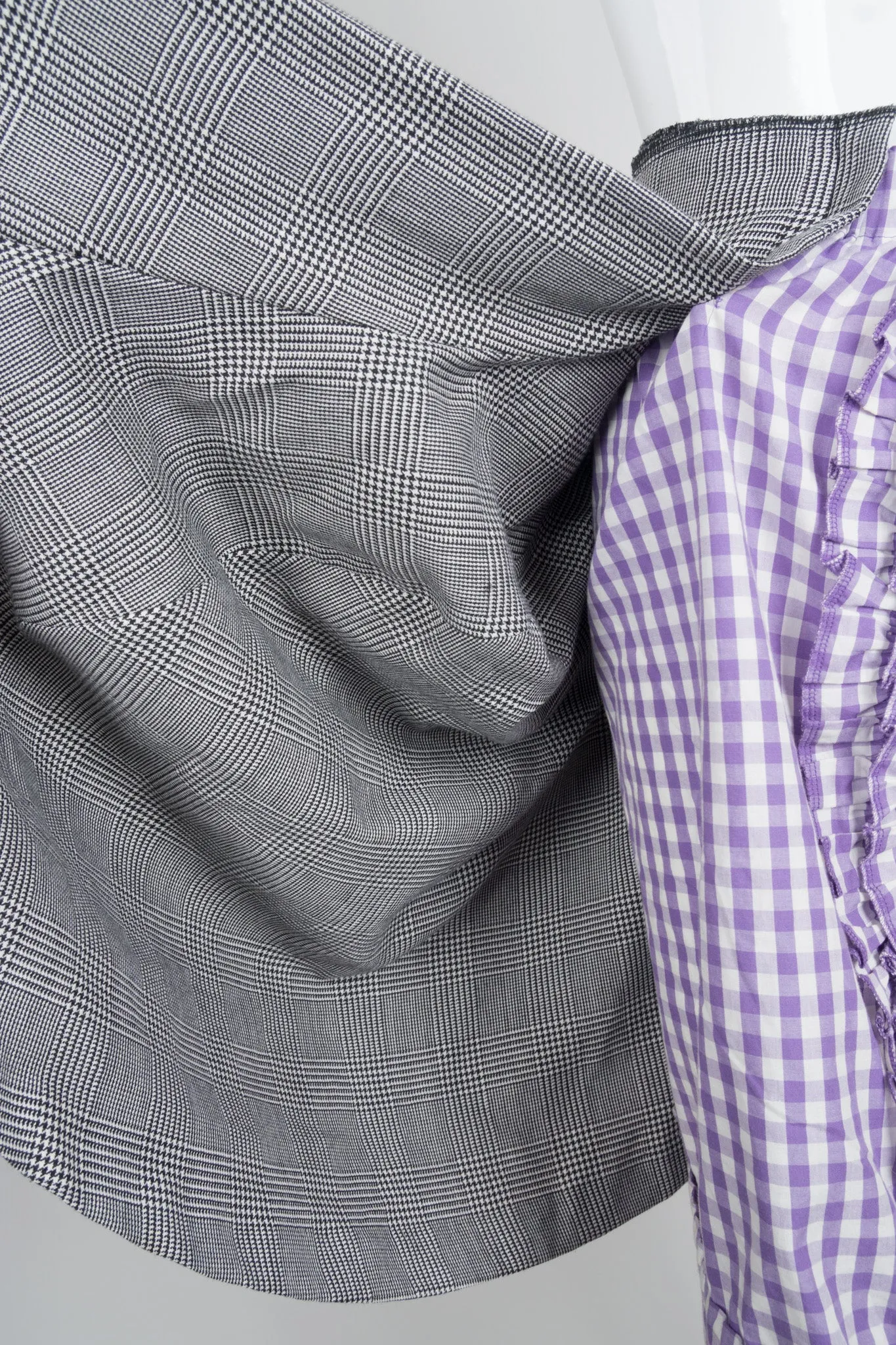 Mixed Media Gingham Skirt