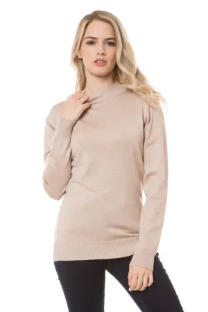 Mocking You Beige Mock Neck Soft Sweater