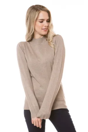 Mocking You Plus Camel Mock Neck Soft Sweater