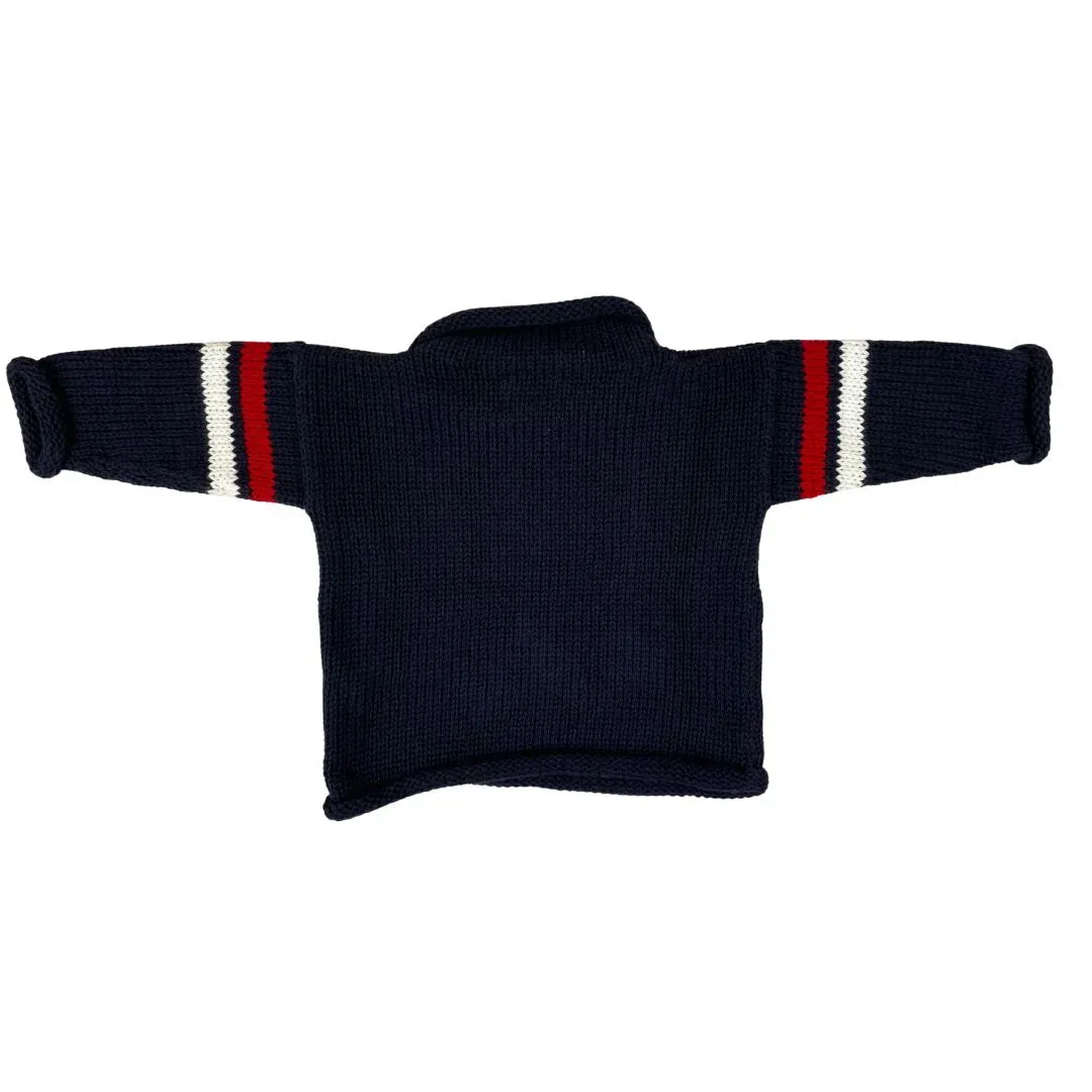 Navy Striped Sailboat Roll Neck Sweater