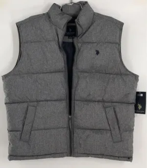NWT US Polo Assn. Men's Gray Puffer Vest - Size Large