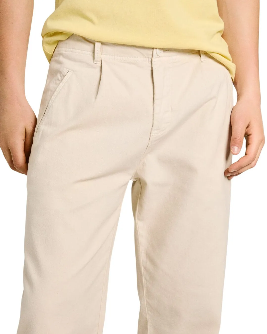 Pepe Jeans White Relaxed Comfort Trousers