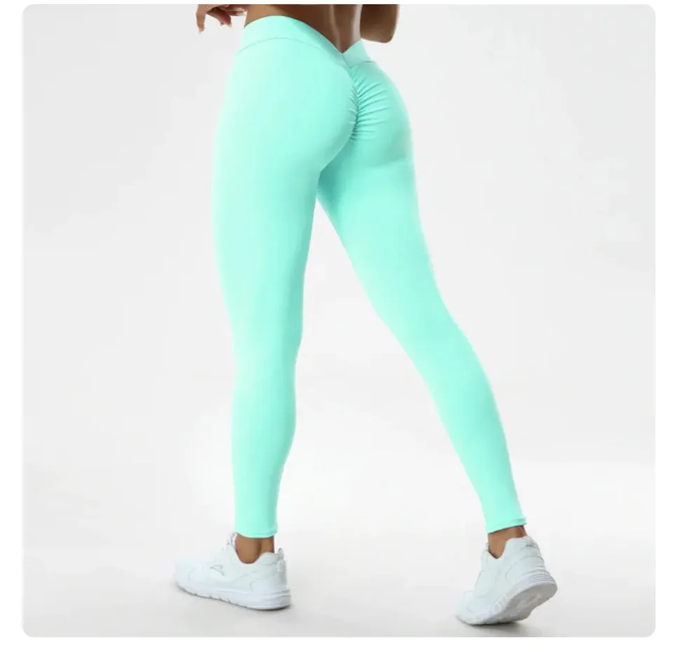 Sexy V Butt Push Up Fitness High Waist Workout Pants