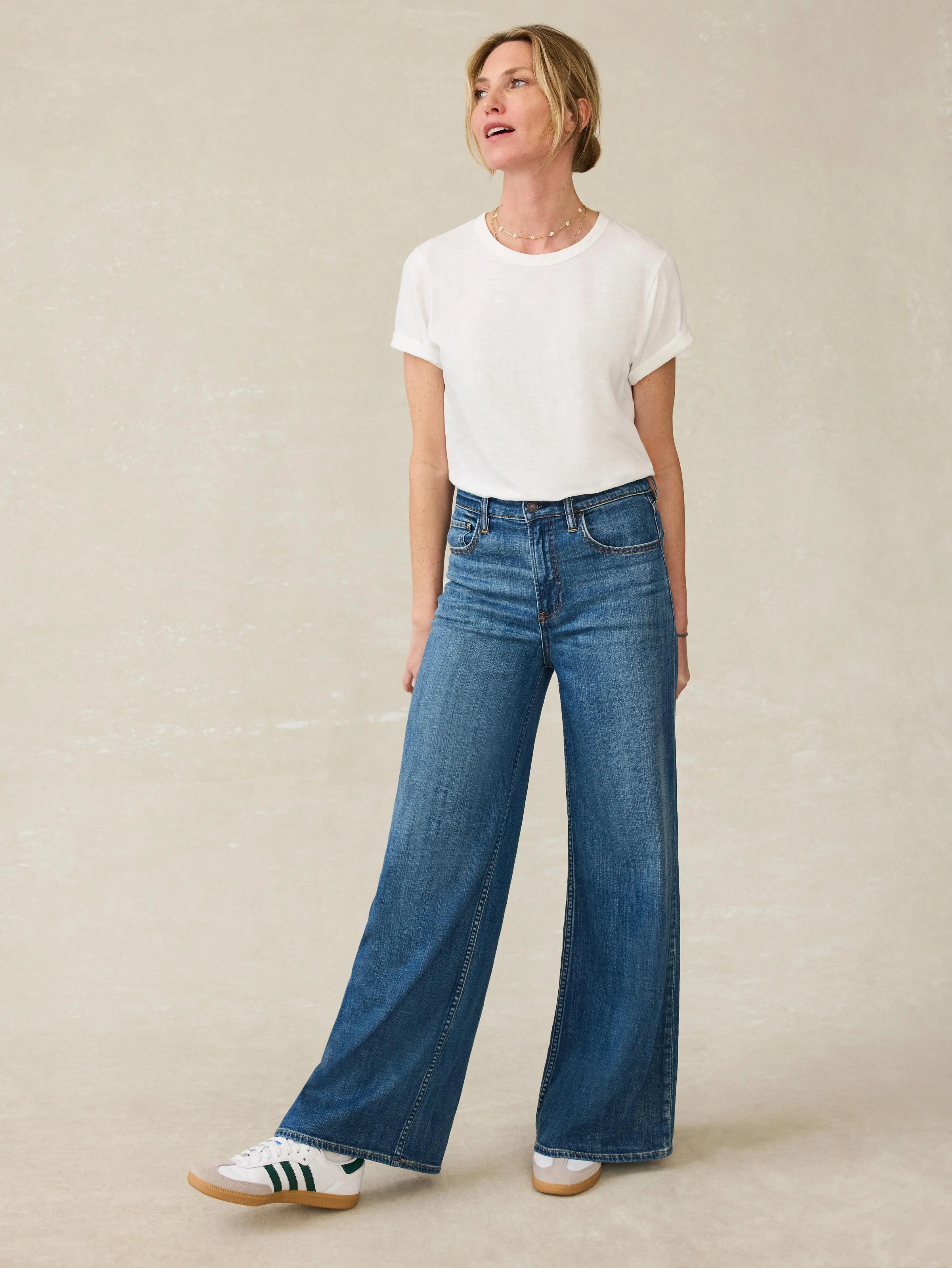 Sunwashed Regenerative Cotton Essential Tee - White
