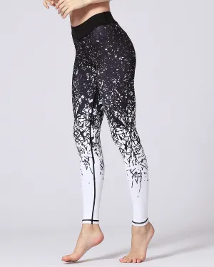 Tree Branch Silhouette Leggings - Black