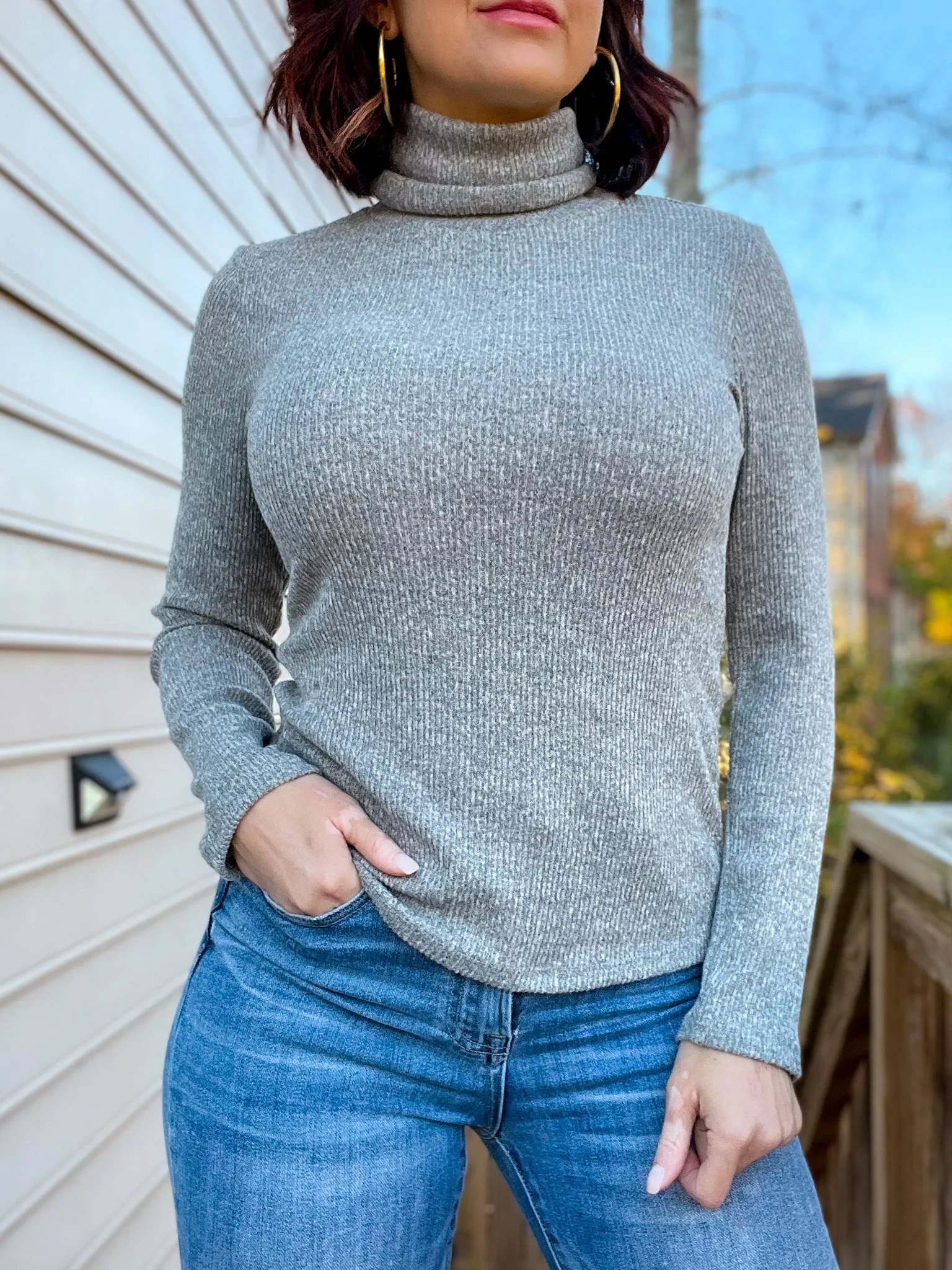 Warm Wishes Turtleneck (Heathered Gray)