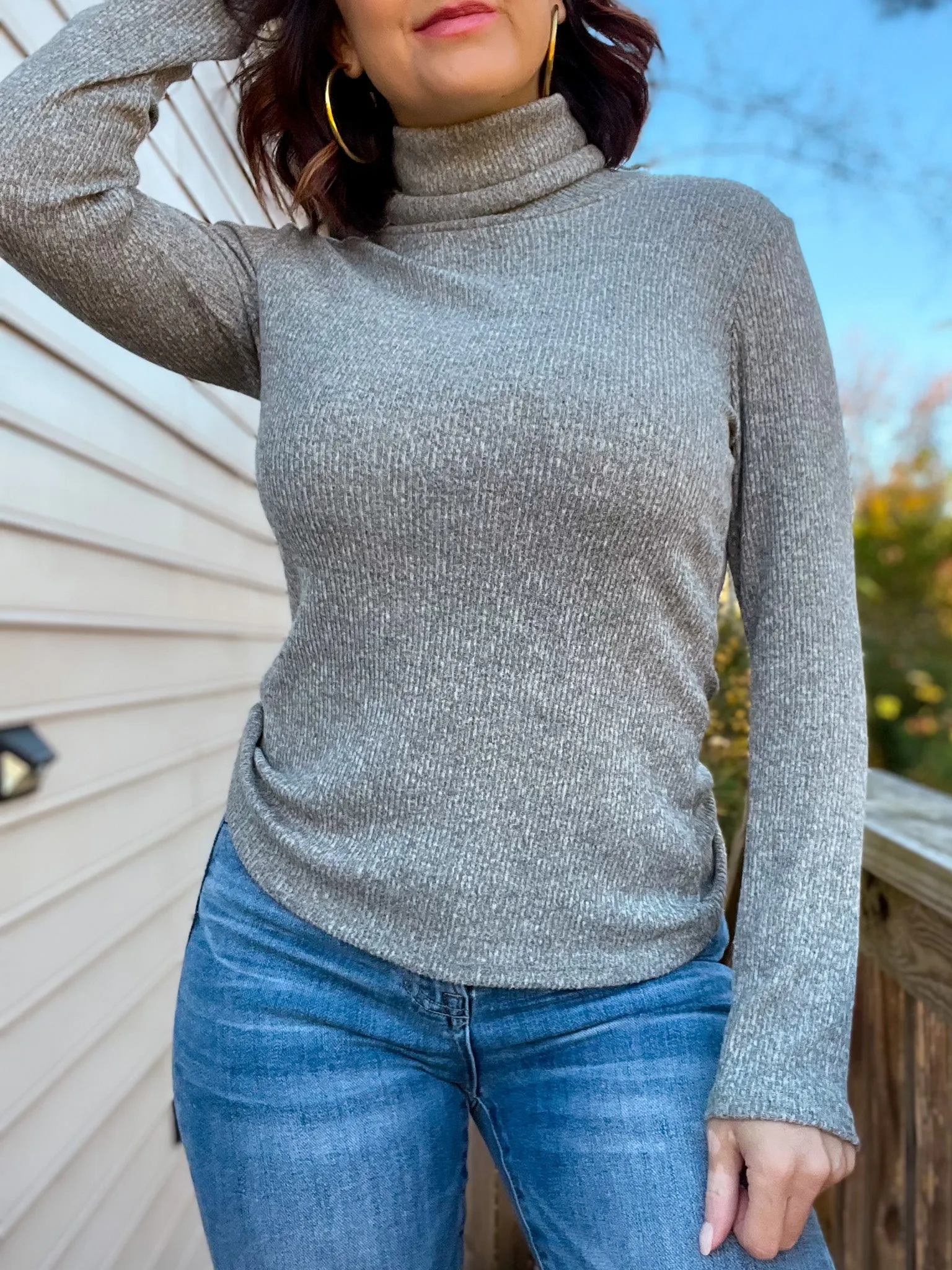 Warm Wishes Turtleneck (Heathered Gray)