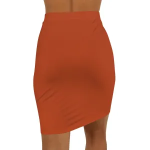 Womens Pencil Skirt, Rust Stretch Mini