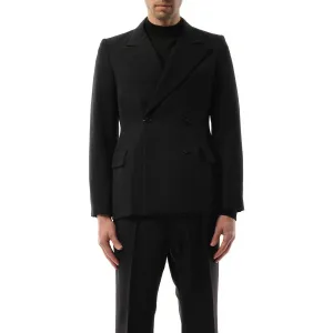 Wool Barathea Suit Jacket in Black