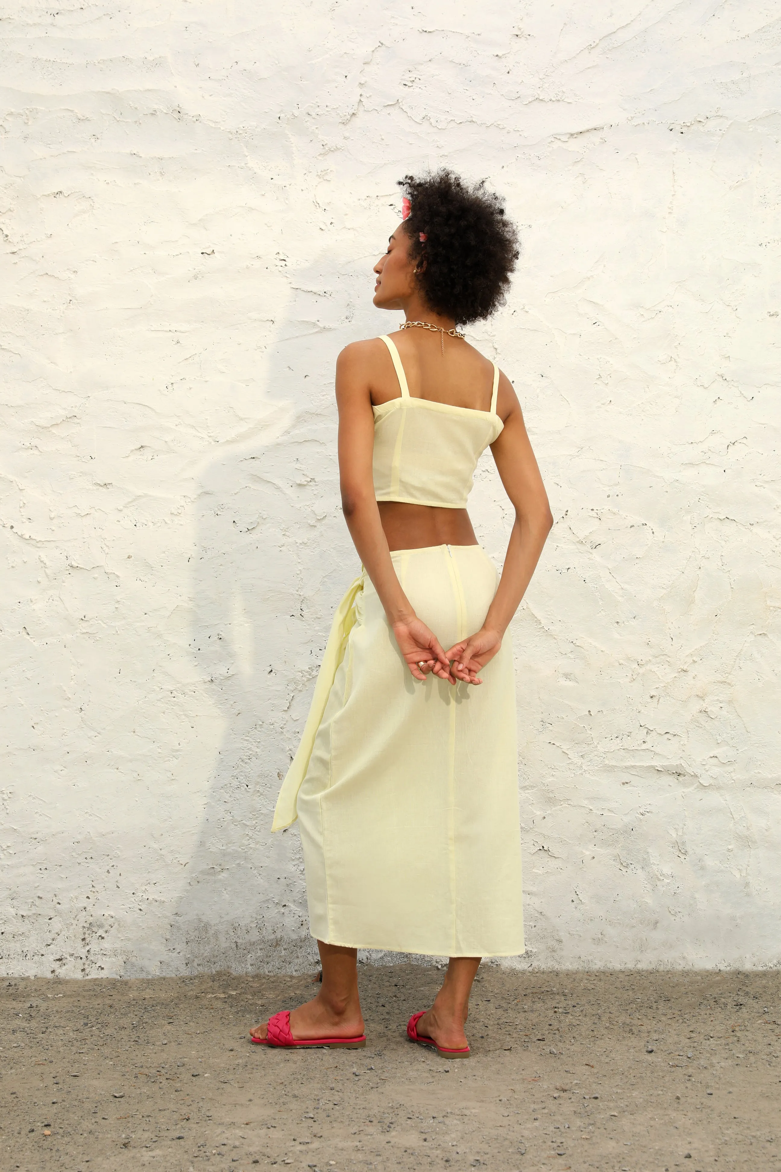 Yellow Cotton Mellow Beach Skirt Only